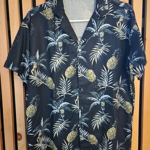 Tropical Pineapple Print Casual Shirt
